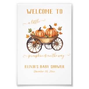 Impression Photo Un Baby shower D'Automne Un Peu Citrouille Neutre 