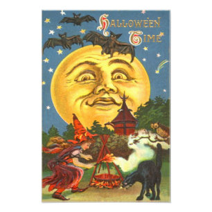 Impression Photo Un Homme Dans La Lune Chat Noir Chat Chouette Plei