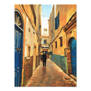 Impression Photo Un Homme Traversant La Voie Historique Vibrante