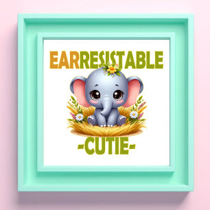 Impression Photo Un jeu de mots amusant de Cutie. Caricature de Bab