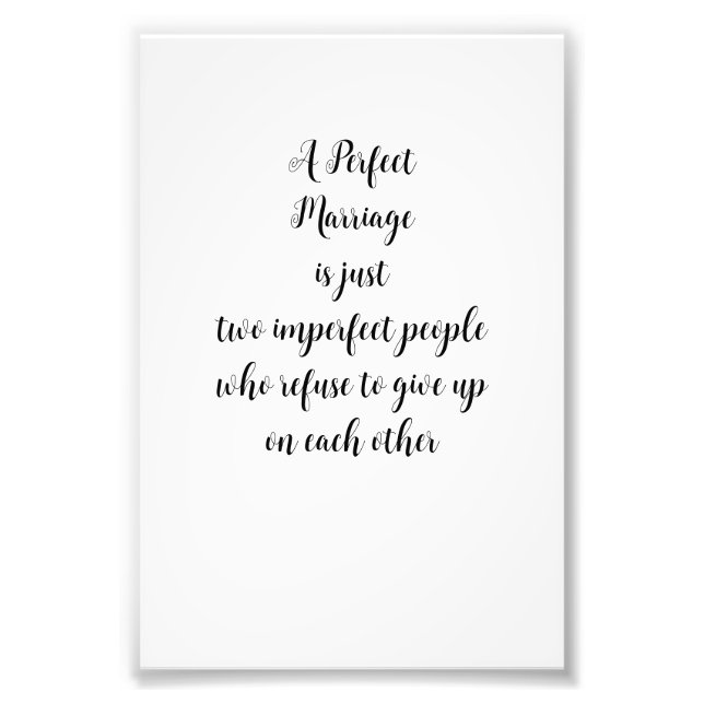 Impression Photo Un mariage parfait Script Mariage anniversaire (Devant)