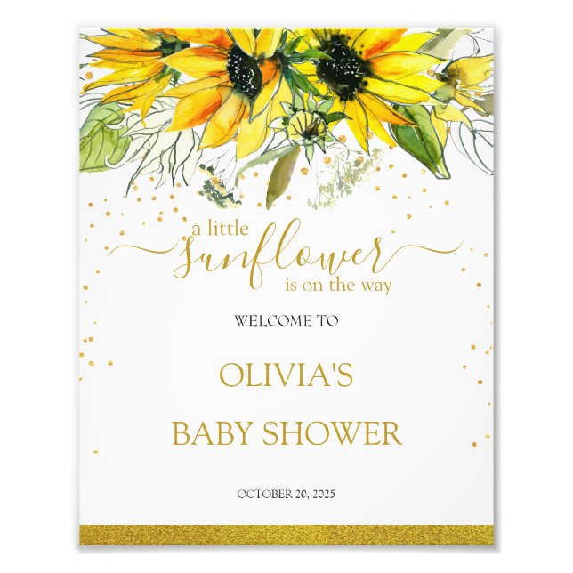 Impression Photo Un petit panneau d'accueil de baby shower de tourn (Devant)