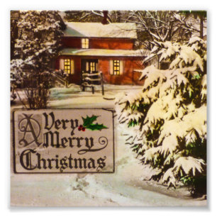 Impression Photo Un très joyeux Noël classique hiver traditionnel