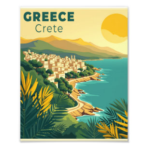 Impression Photo Une affiche de voyage classique nostalgique – Grèc