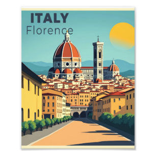 Impression Photo Une affiche de voyage classique nostalgique – Ital