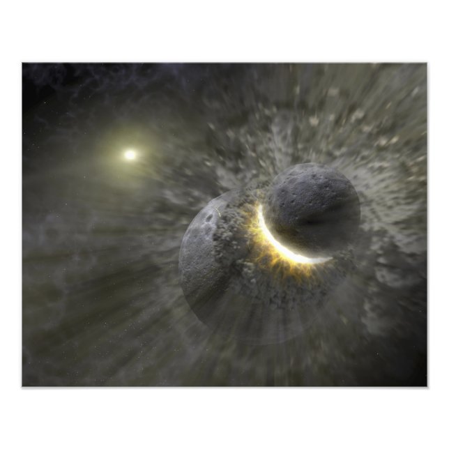 Impression Photo Une collision entre des objets massifs dans l'espa (Devant)