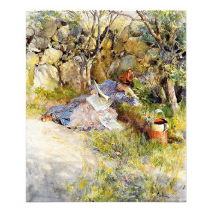 Impression Photo Une dame lit un journal