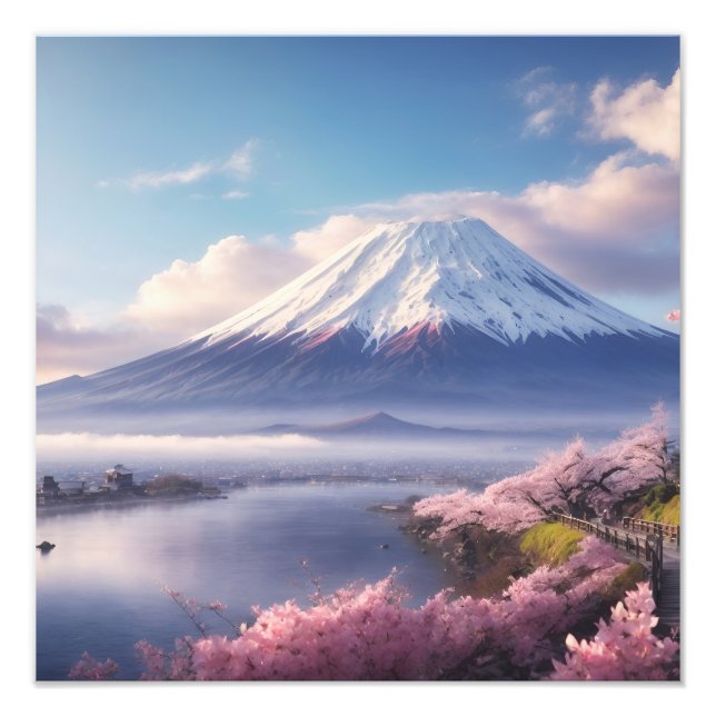 Impression Photo Une fantastique peinture à l'huile du Mont Fuji (Devant)