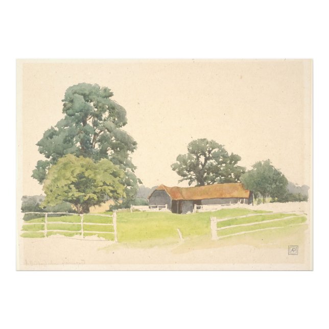 Impression Photo Une ferme du Bedfordshire (19ème siècle) (Devant)