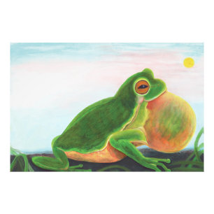 Impression Photo Une grenouille mâle chante une chanson pour attire