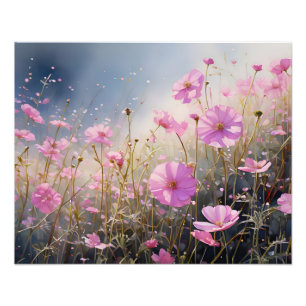 Impression Photo Une mer de cosmos roses