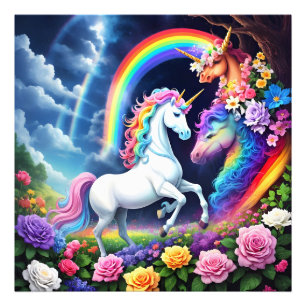 Impression Photo Unicorne arc-en-ciel une