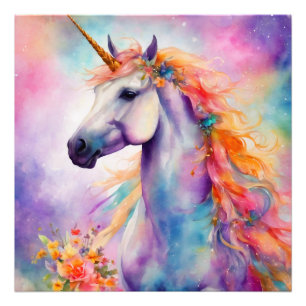 Impression Photo Unicorne couleur Pastel
