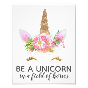 Impression Photo Unicornes en fleurs