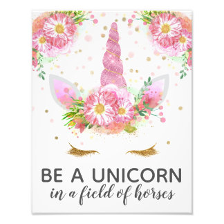 Impression Photo Unicornes en fleurs