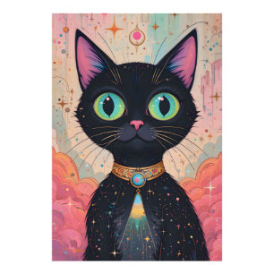 Impression Photo Univers Chat Noir Cosmique Futuriste Atomique