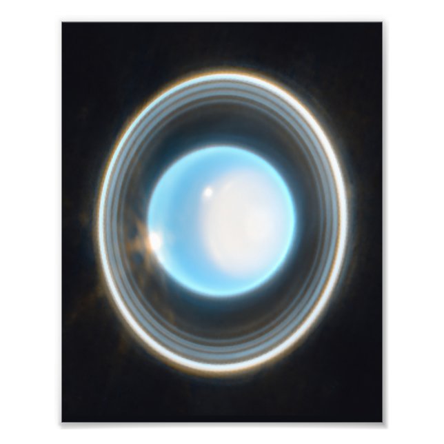 Impression Photo Uranus planétaire avec anneaux Image JWST (Devant)