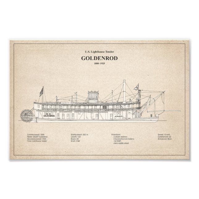 Impression Photo USCG Lighthouse Tender Goldenrod - SBD (Devant)