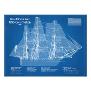 Impression Photo USS Constitution - Plan directeur des navires ABD