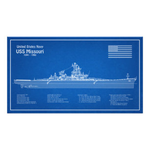 Impression Photo USS Missouri - Plan de plan d'expédition ABD