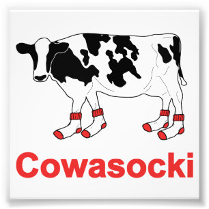 Impression Photo Vache à lait dans les chaussettes - vache à