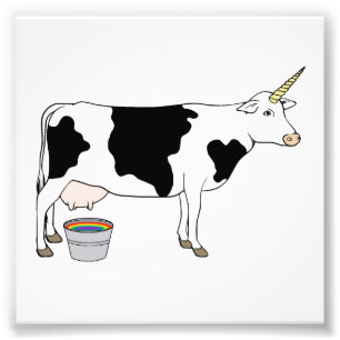 Impression Photo Vache à lait magique de laiterie de licorne