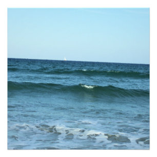 Impression Photo Vagues de l'océan bleu rencontrant l'horizon