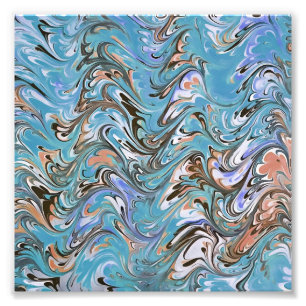 Impression Photo Vagues en bleu acrylique pour l'art Abstrait