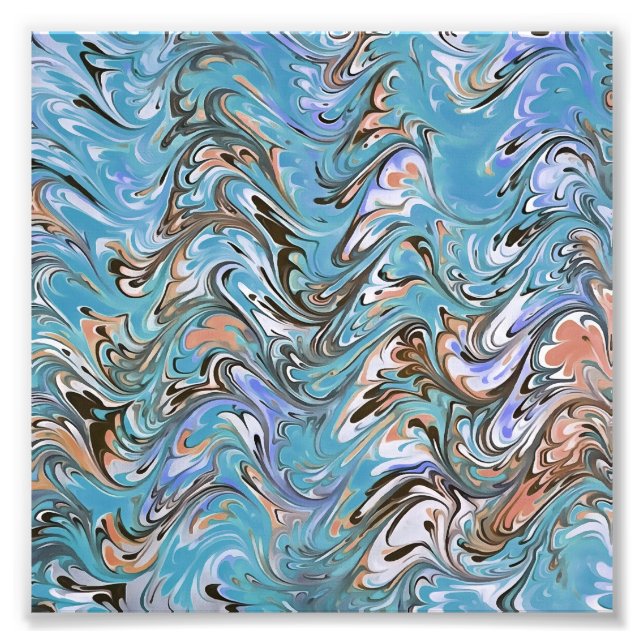 Impression Photo Vagues en bleu acrylique pour l'art Abstrait (Devant)
