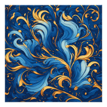 Vagues royales de fantaisie Tourbillons de bleu et