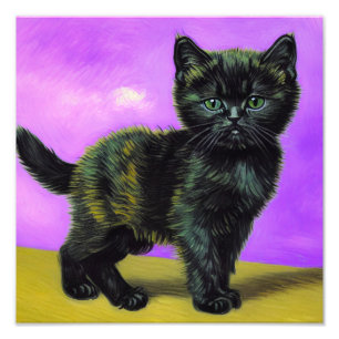 Impression Photo Van Gogh Style Cat