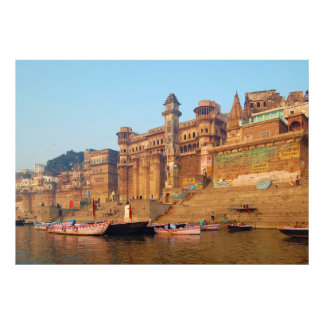 Impression Photo Varanasi Inde Vue De La Rivière Ganga