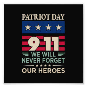 Impression Photo Vector patriot jour 9 11 nous n'oublierons jamais 