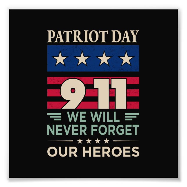 Impression Photo Vector patriot jour 9 11 nous n'oublierons jamais  (Devant)