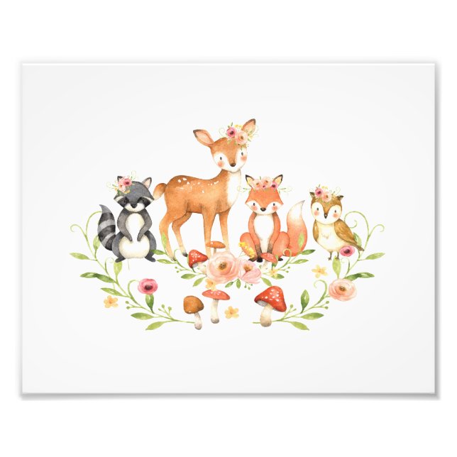Impression Photo Végétal mignon Animaux de bois de pépinière Mur d' (Devant)