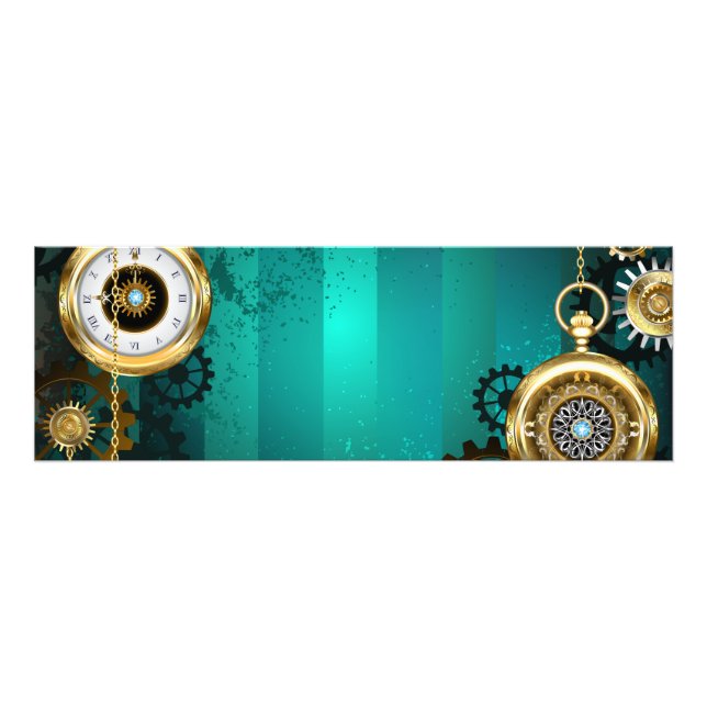 Impression Photo Veille bijoux Steampunk sur un Arrière - plan vert (Devant)
