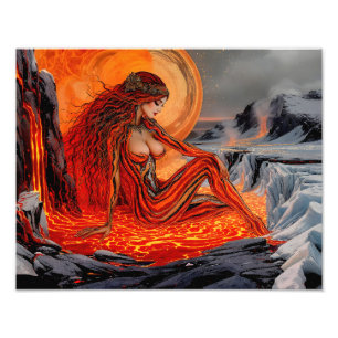 Impression Photo "Veines du Volcan" - Portrait de femme volcanique