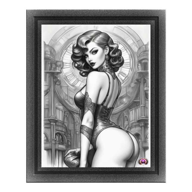 Impression Photo Velaria Retro Age Pin Up Girl Portrait (Devant)