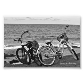 Impression Photo Vélos au bord de la mer