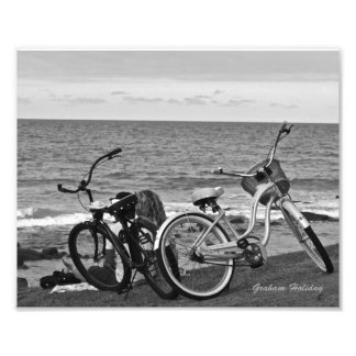 Impression Photo Vélos au bord de la mer