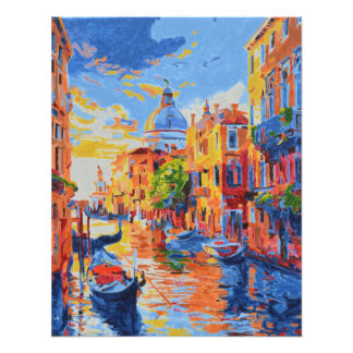 Impression Photo Venetian Canal at Sunset