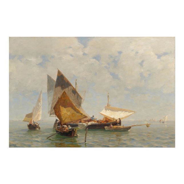Impression Photo Venise, bateau de pêche dans la lagune (1889) (Devant)