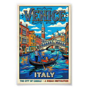 Impression Photo Venise Ville Des Canaux Affiche De Voyage De Style