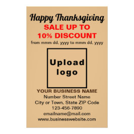 Impression Photo Vente d'action de grâces sur le Brown léger