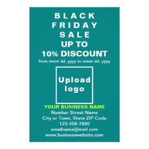 Impression Photo Vente du Black Friday entreprise sur vert cyan