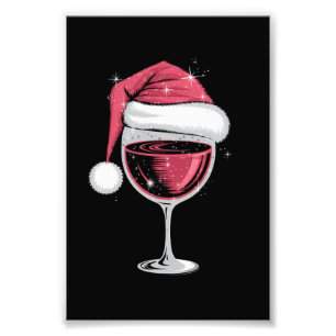 Impression Photo Verre à vin rouge Noël drôle de Noël Xmas 