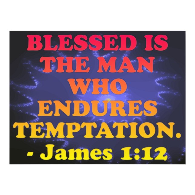 Impression Photo verset biblique de Jacques 1:12. (Devant)