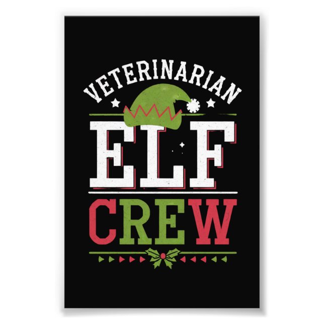 Impression Photo Vétérinaire Elf de Noël Technicien vétérinaire (Devant)