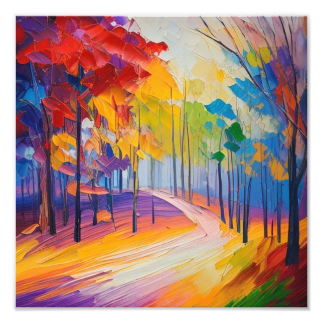 Impression Photo Vibrant Foliage d'automne Paysage Art (Devant)
