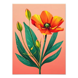 Impression Photo Vibrant Rouge Poppy Floral Art Imprimer